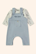 Conjunto Bebé Menino Girafa Azul