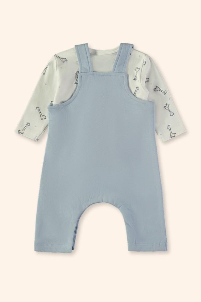 Conjunto Bebé Menino Girafa Azul