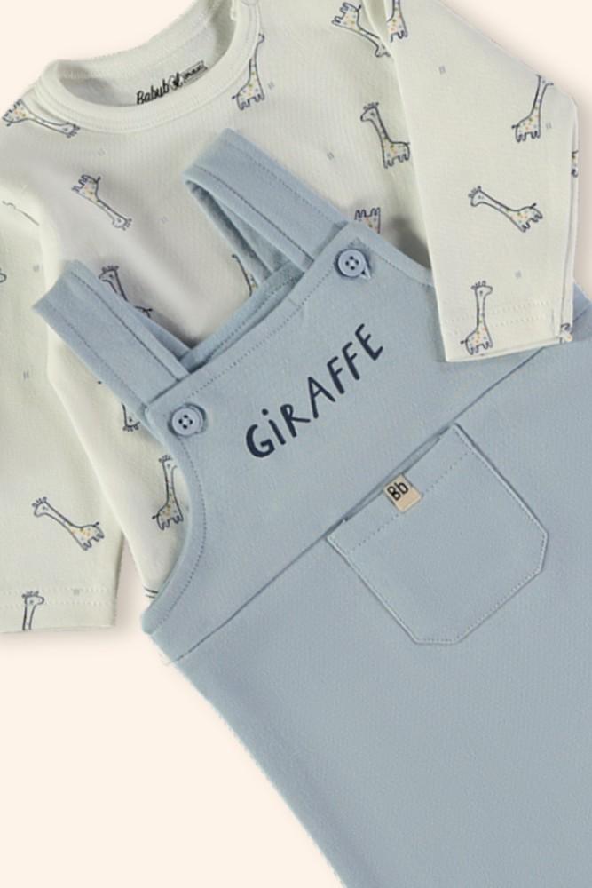 Conjunto Bebé Menino Girafa Azul