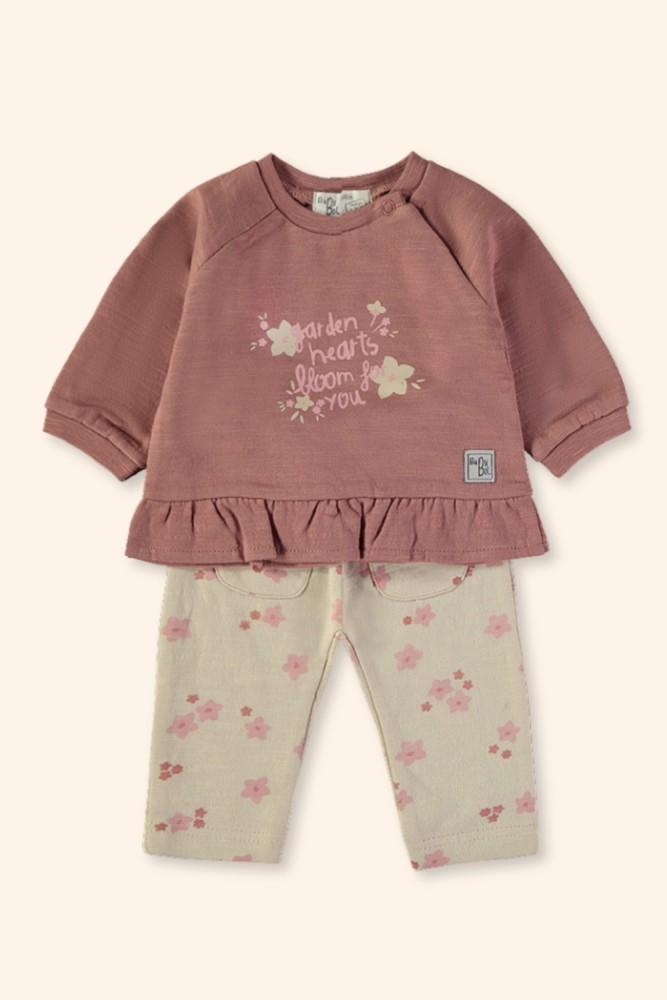Conjunto Bebé Menina Flores Rosa