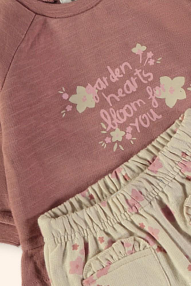 Conjunto Bebé Menina Flores Rosa