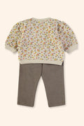 Conjunto Bebé Menina Flores de Outono