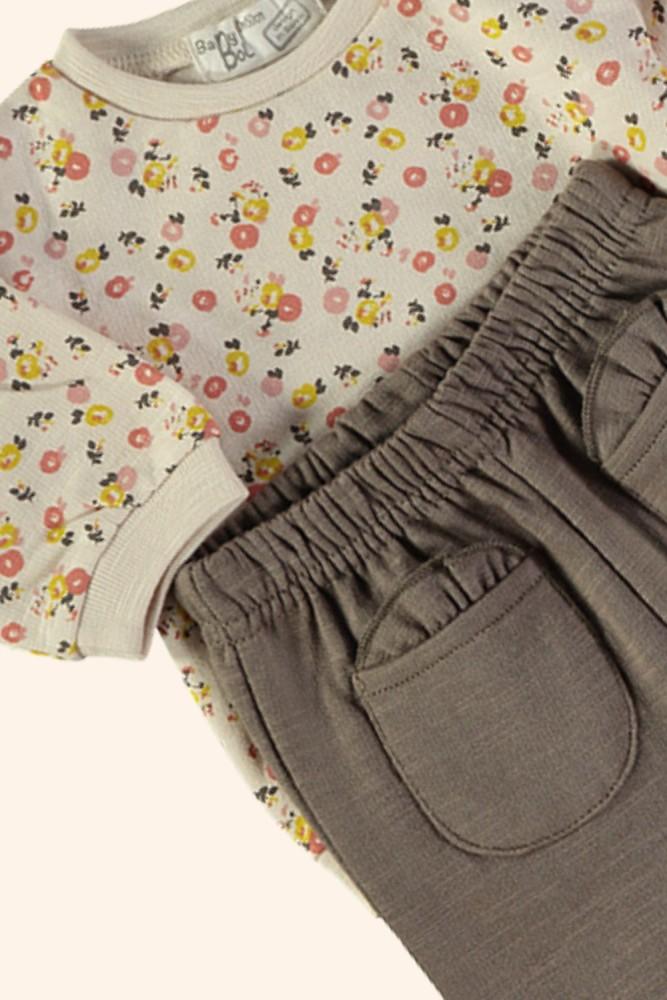 Conjunto Bebé Menina Flores de Outono