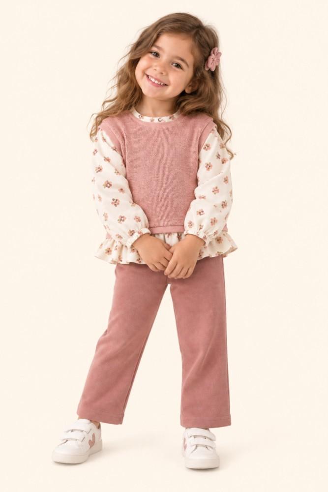Conjunto Menina Romance Floral